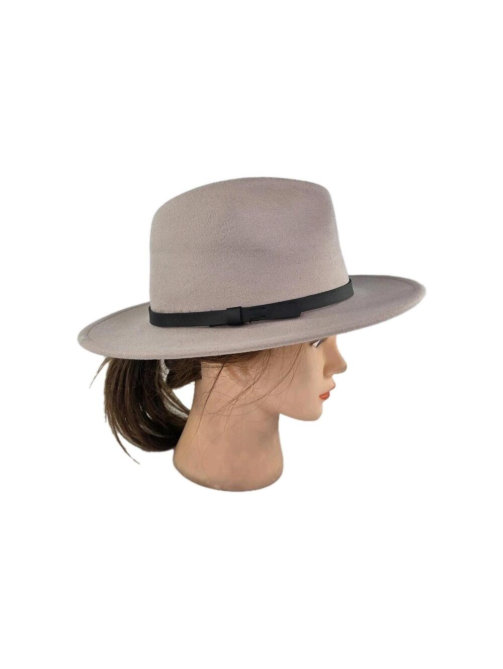 GIGI PIP Fedora Flat Brim hat size 53 /S 100% Australian Wool Ivory Cowgirl Hats